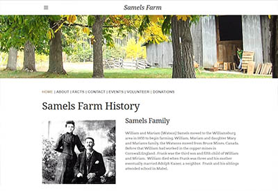 Samels Farm website